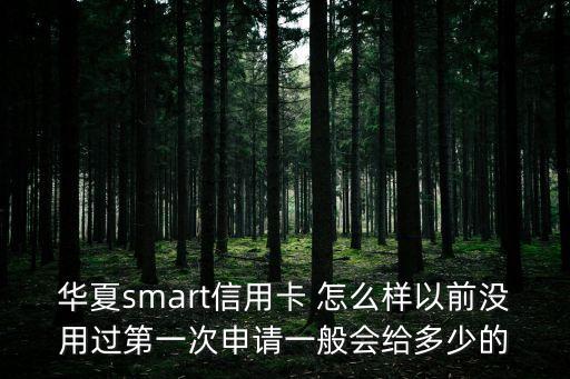 華夏京東聯(lián)名卡怎么樣，華夏smart信用卡 怎么樣以前沒(méi)用過(guò)第一次申請(qǐng)一般會(huì)給多少的