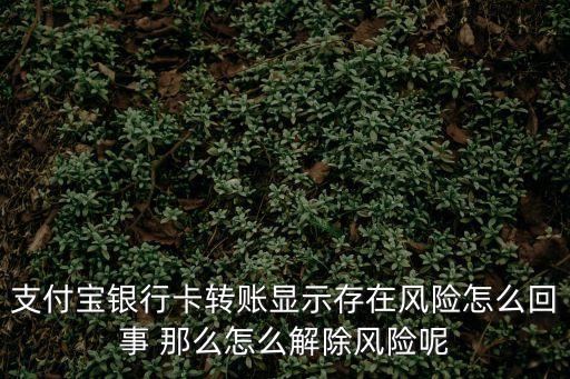 銀行卡是存在風險怎么辦，支付寶綁定不了銀行卡說是存在安全風險怎么解決