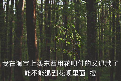 花唄退回怎么到花唄里，我在淘寶上買東西用花唄付的又退款了能不能退到花唄里面  搜