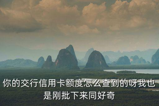 交行批卡后怎么查額度，你的交行信用卡額度怎么查到的呀我也是剛批下來同好奇