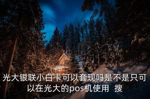 光大銀聯(lián)小白卡可以套現(xiàn)嗎是不是只可以在光大的pos機使用  搜