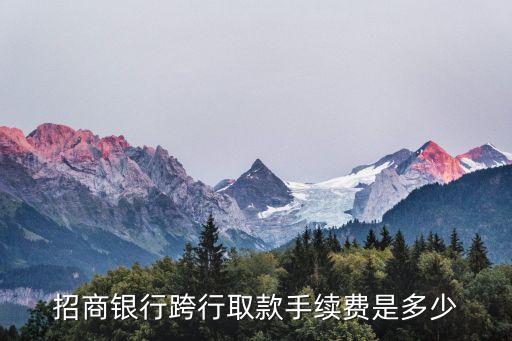 招商銀行跨行取款手續(xù)費(fèi)是多少