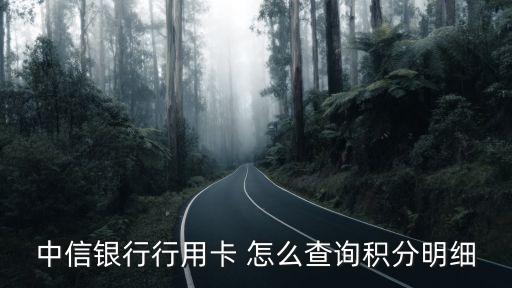 中信銀行行用卡 怎么查詢積分明細