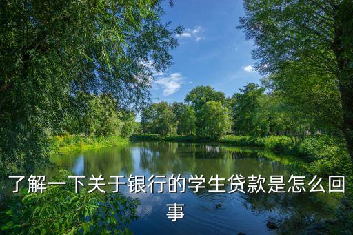 了解一下關(guān)于銀行的學(xué)生貸款是怎么回事