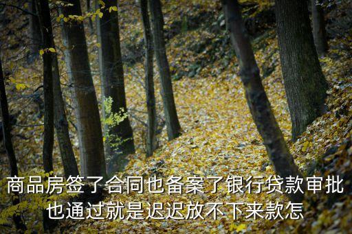 商品房簽了合同也備案了銀行貸款審批也通過(guò)就是遲遲放不下來(lái)款怎
