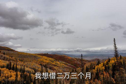 我想借二萬三個(gè)月