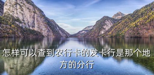怎樣可以查到農(nóng)行卡的發(fā)卡行是那個(gè)地方的分行