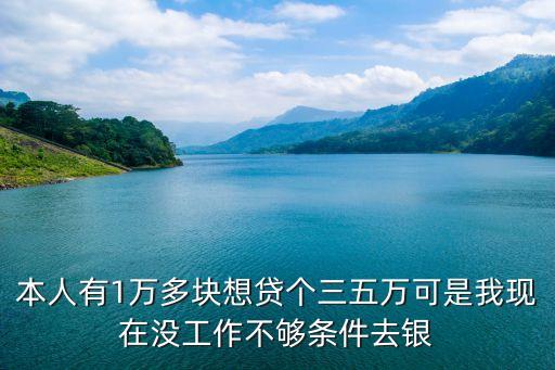 本人有1萬多塊想貸個(gè)三五萬可是我現(xiàn)在沒工作不夠條件去銀