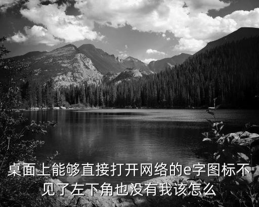 穩(wěn)盈安e怎么沒有了，桌面上能夠直接打開網(wǎng)絡(luò)的e字圖標(biāo)不見了左下角也沒有我該怎么