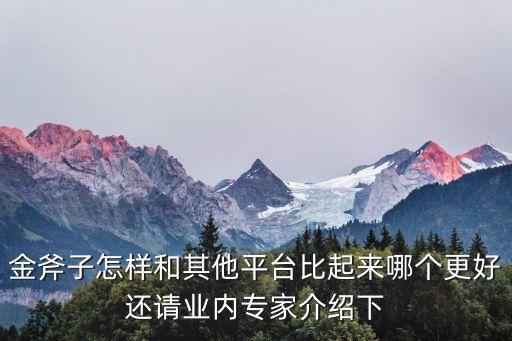金斧子怎樣和其他平臺比起來哪個更好還請業(yè)內(nèi)專家介紹下