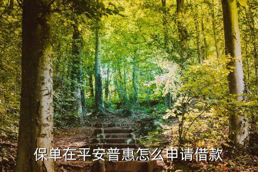 平安普惠保單怎么貸，保單在平安普惠怎么申請借款