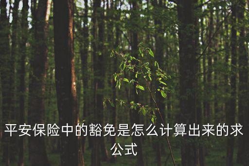 平安保險(xiǎn)中的豁免是怎么計(jì)算出來的求公式