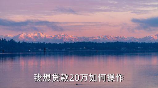 怎么貸二十萬，我要貸20萬請問要什么手續(xù)怎么貸
