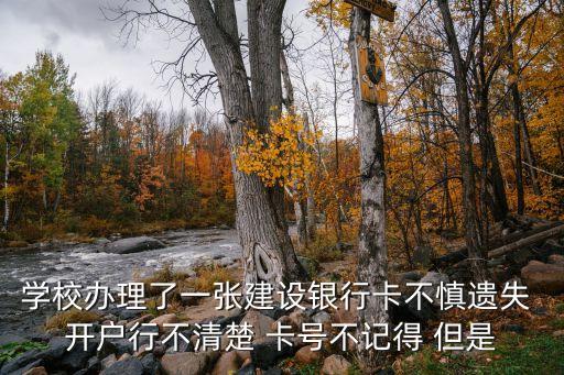 學(xué)校辦理了一張建設(shè)銀行卡不慎遺失 開戶行不清楚 卡號不記得 但是