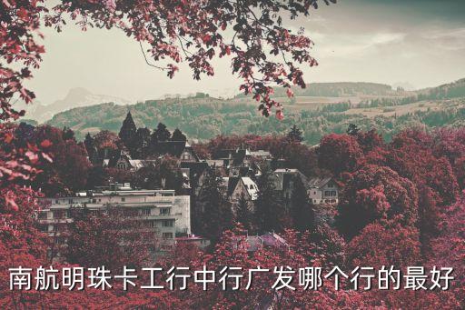 南航明珠卡工行中行廣發(fā)哪個行的最好