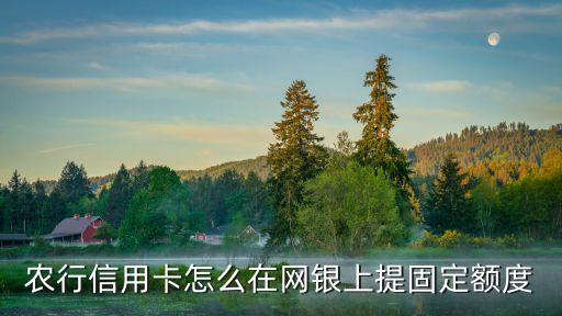 農(nóng)行信用卡固定額度怎么申請，農(nóng)業(yè)銀行信用卡用短信怎么申請固定額度