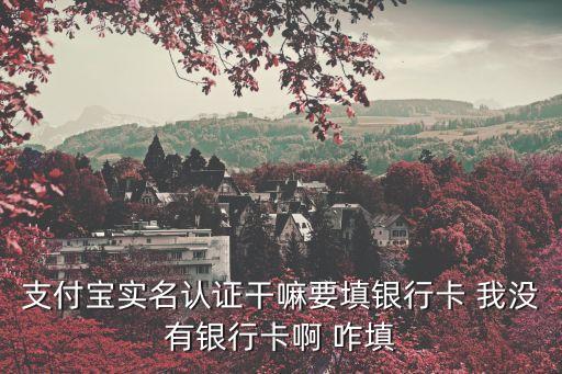 支付寶實名認證干嘛要填銀行卡 我沒有銀行卡啊 咋填