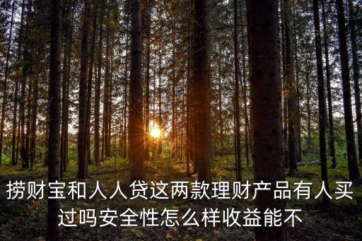 撈財寶和人人貸這兩款理財產(chǎn)品有人買過嗎安全性怎么樣收益能不