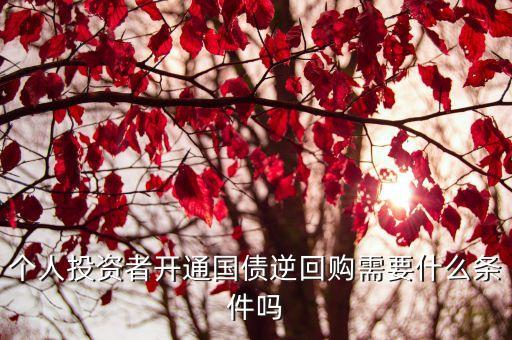 個(gè)人投資者開通國債逆回購需要什么條件嗎