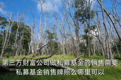 第三方財富公司做私募基金的銷售需要私募基金銷售牌照么哪里可以