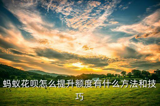 螞蟻花額度怎么提升，螞蟻花唄怎么提高額度
