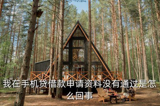 我在手機(jī)貸借款申請資料沒有通過是怎么回事