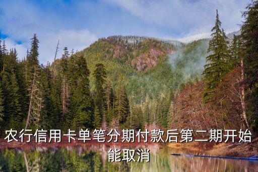 農(nóng)行信用卡單筆分期付款后第二期開始能取消