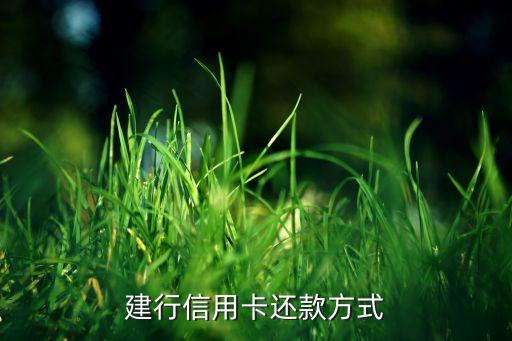 建行信用卡還款方式