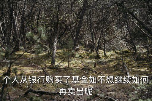 個(gè)人從銀行購買了基金如不想繼續(xù)如何再賣出呢