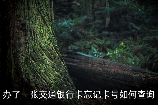辦了一張交通銀行卡忘記卡號如何查詢