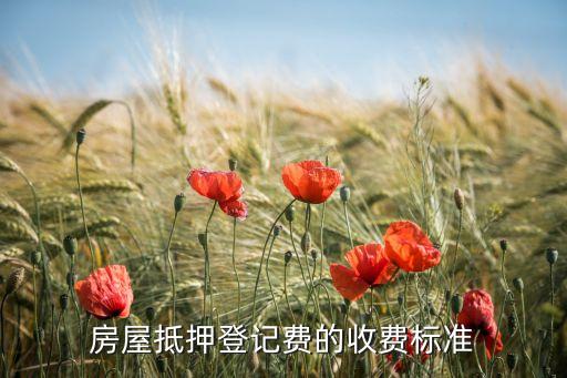 房屋抵押登記費(fèi)的收費(fèi)標(biāo)準(zhǔn)
