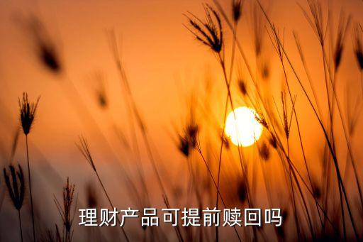 理財(cái)產(chǎn)品可提前贖回嗎