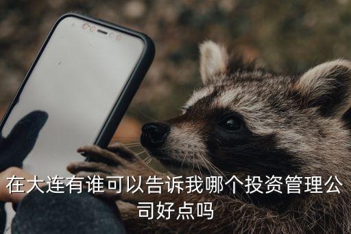 在大連有誰可以告訴我哪個投資管理公司好點嗎