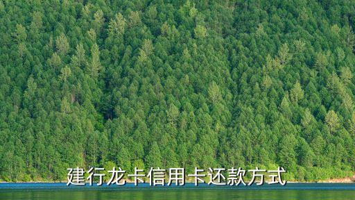 建行龍卡信用卡還款方式