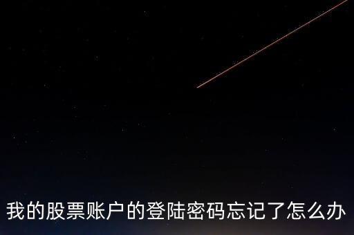 我的股票賬戶的登陸密碼忘記了怎么辦