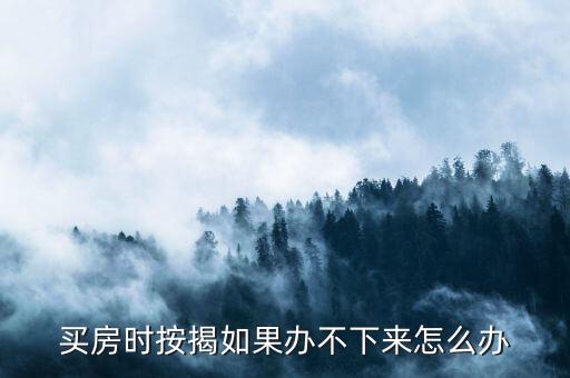 按揭房辦不下來(lái)怎么辦，買房時(shí)按揭如果辦不下來(lái)怎么辦