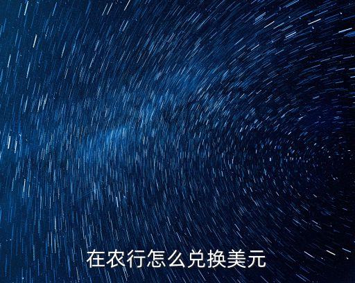 農(nóng)行外匯怎么換，在農(nóng)行怎么兌換美元