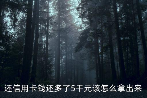 取信用卡多余的錢怎么辦，還信用卡錢還多了5干元該怎么拿出來