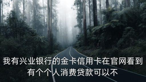 我有興業(yè)銀行的金卡信用卡在官網(wǎng)看到有個個人消費貸款可以不