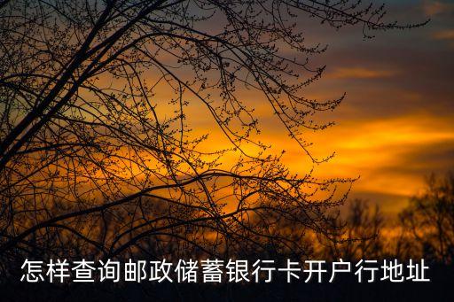 怎樣查詢郵政儲蓄銀行卡開戶行地址