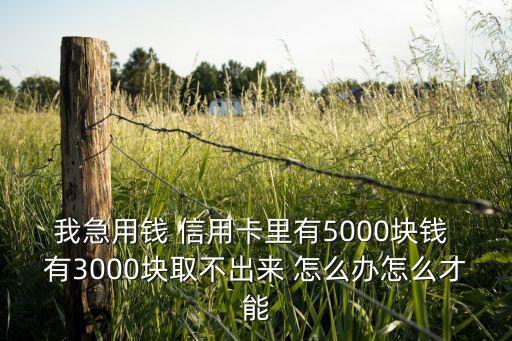 我急用錢 信用卡里有5000塊錢 有3000塊取不出來 怎么辦怎么才能