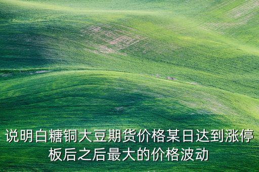 說(shuō)明白糖銅大豆期貨價(jià)格某日達(dá)到漲停板后之后最大的價(jià)格波動(dòng)