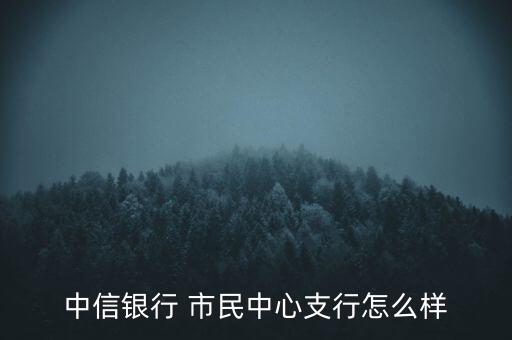 杭州中信銀行怎么樣啊，中信銀行 市民中心支行怎么樣