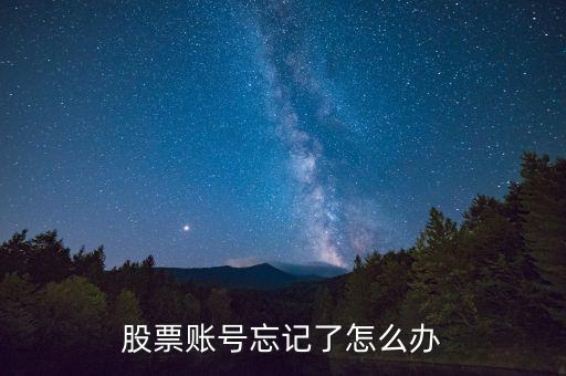 股票賬號(hào)忘記了怎么辦