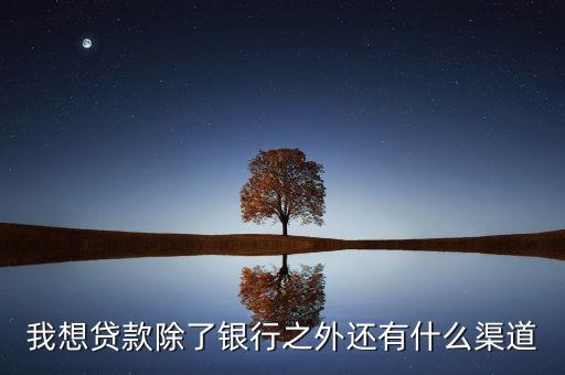 做貸款找渠道怎么找，我想貸款除了銀行之外還有什么渠道
