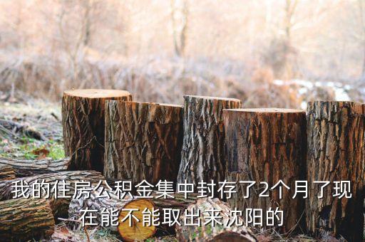我的住房公積金集中封存了2個月了現在能不能取出來沈陽的