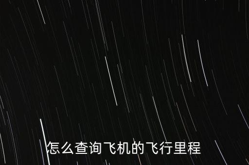 怎么查詢飛機(jī)的飛行里程