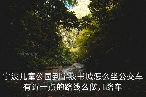 寧波兒童公園到寧波書城怎么坐公交車有近一點(diǎn)的路線么做幾路車