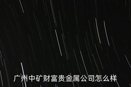 廣州中礦財(cái)富貴金屬公司怎么樣