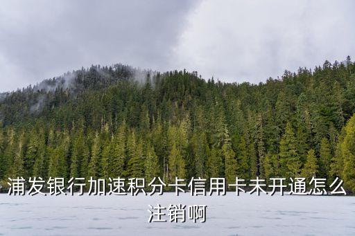 浦發(fā)銀行加速積分卡信用卡未開通怎么注銷啊